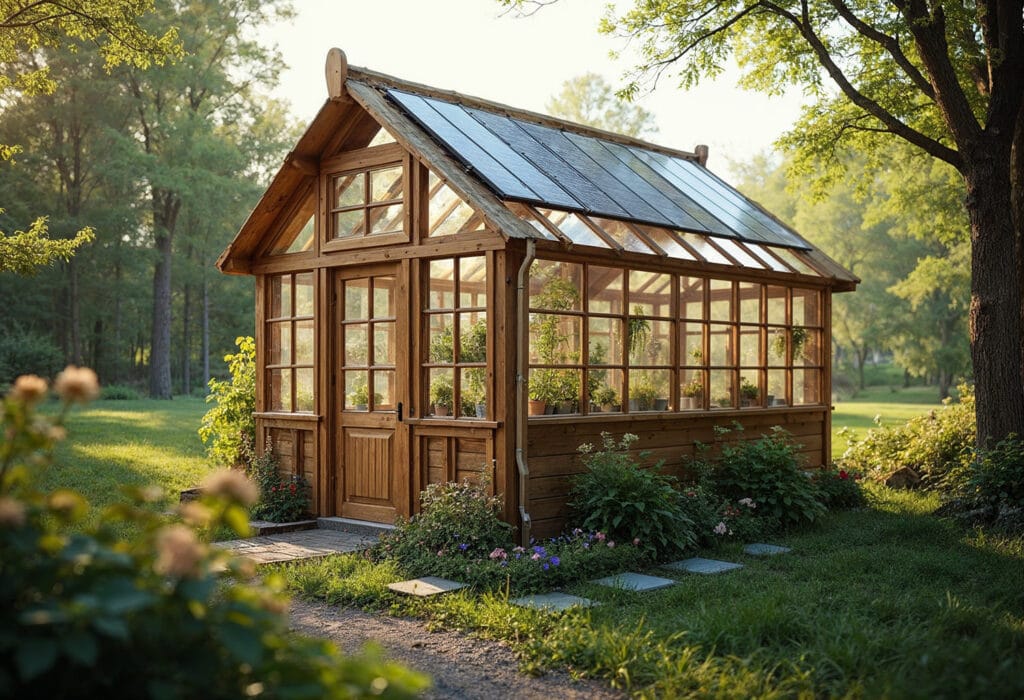 30+ Creative Greenhouse Ideas For Gardening All Year Round greenhouse with solar panels 1024x700 - 30+ Creative Greenhouse Ideas For Gardening All Year Round